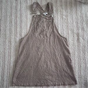 AUW Brown Gingham Pinafore Dress
